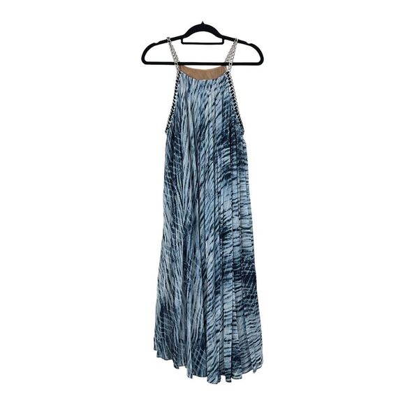 Michael Kors XL Tie Dye Georgette Halter Neck Chain Strap Sleeveless Dress - Picture 1 of 6
